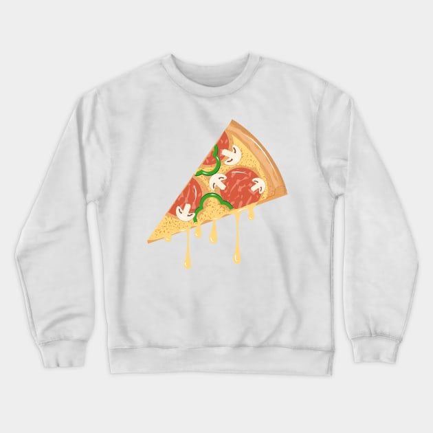 Slice of pizza with salami, peppers, mushrooms, cheese Crewneck Sweatshirt by Kisho